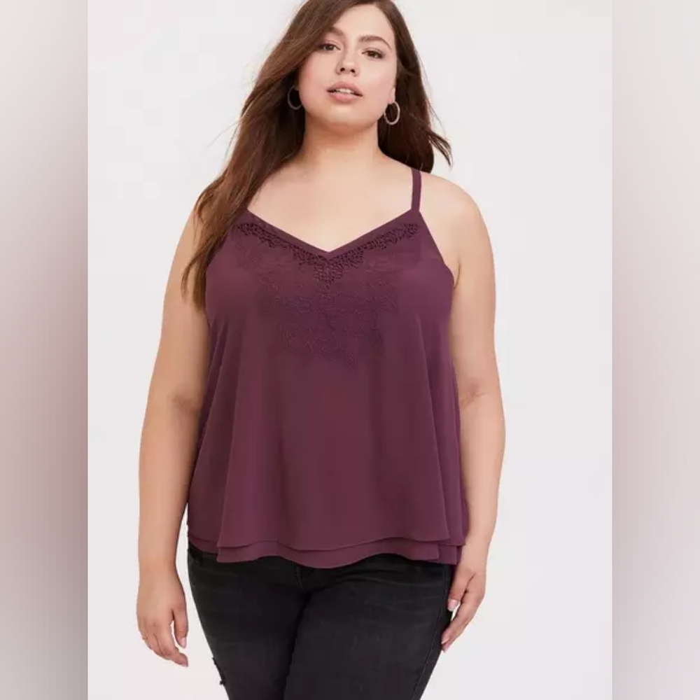 Torrid Purple Lace‎ Trim Cami Top